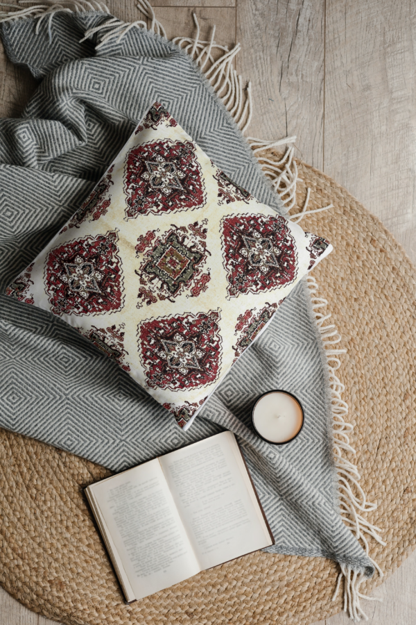 Beige Print Pillow Cover