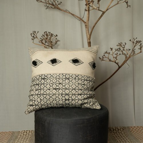 Geometric Jute Pillow Cover