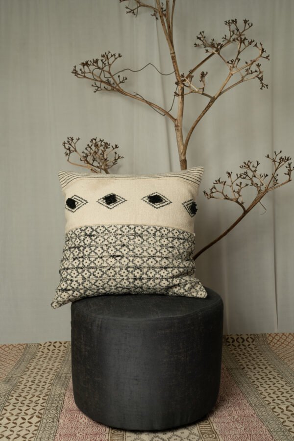Geometric Jute Pillow Cover