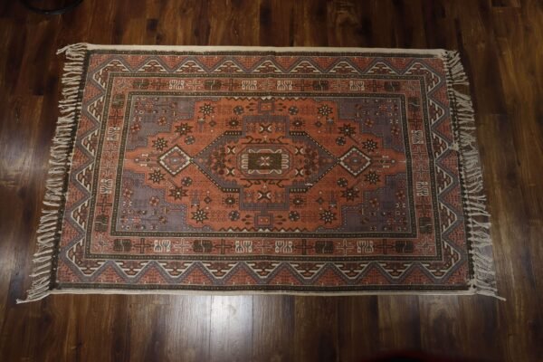Vintage Pink and Rust Printed Kaleen