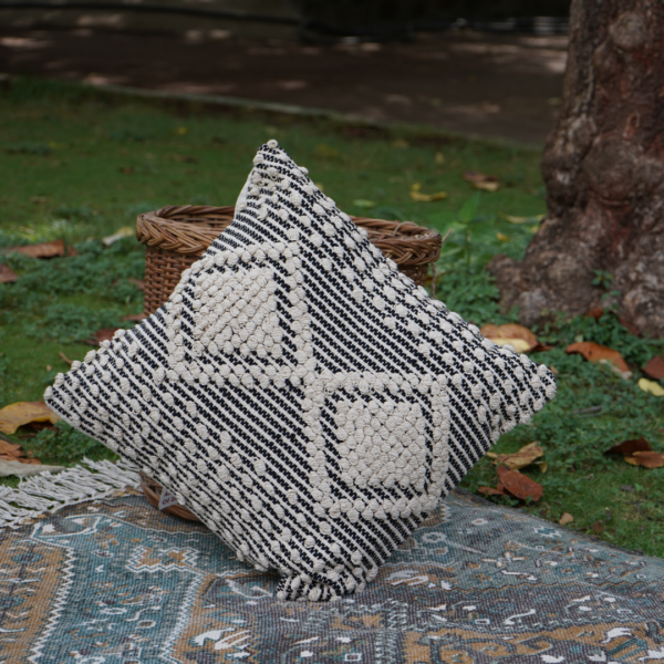 Boho Diamond Medley Black Pillow Cover