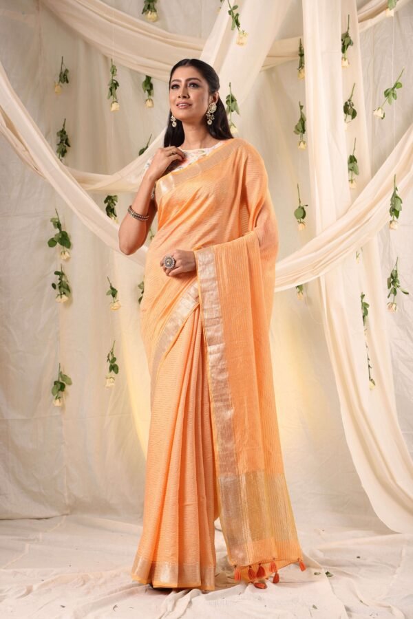 Kesari Glow Double Blouse Fancy Saree