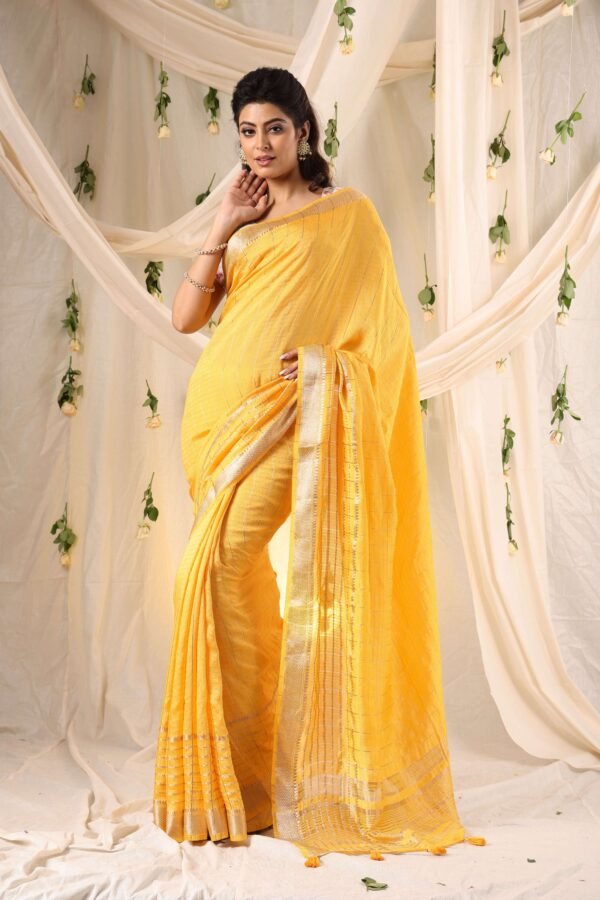 Marigold Muse Double Blouse Fancy Saree