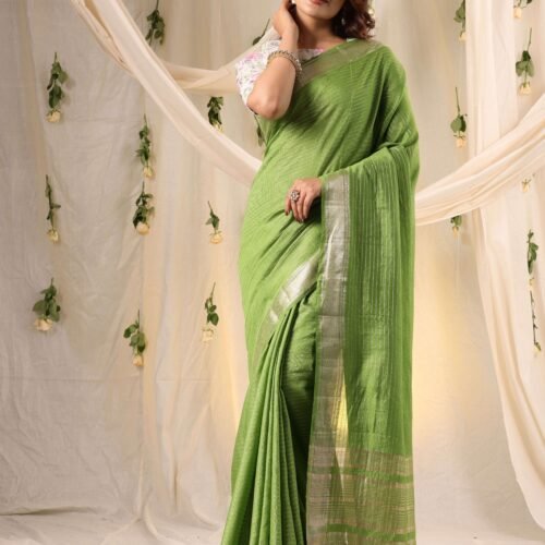 Meadow Mist Double Blouse Fancy Saree