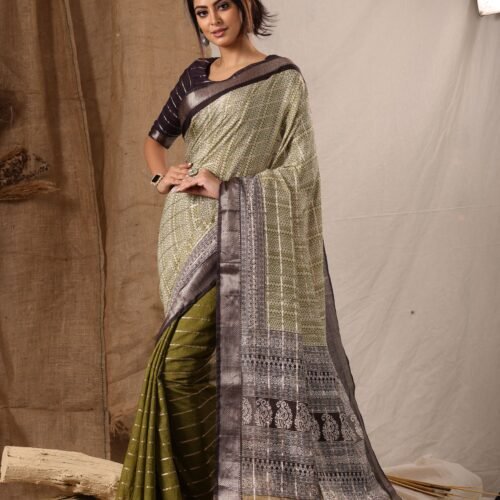 The Olive Note Saree