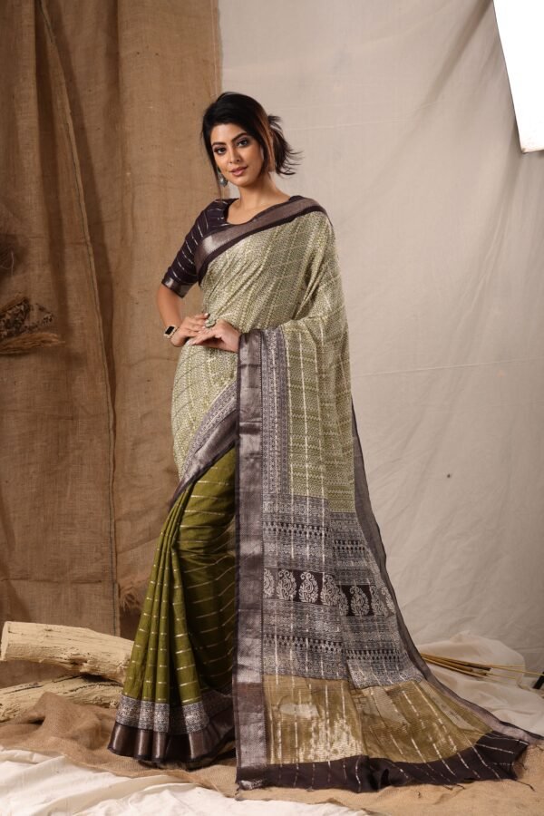 The Olive Note Saree