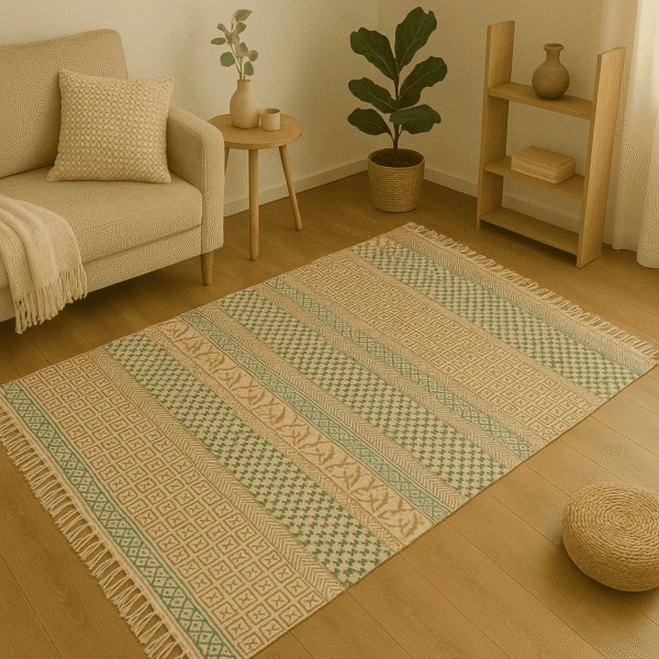 Cotton Blend Handblock Printed Kaleen