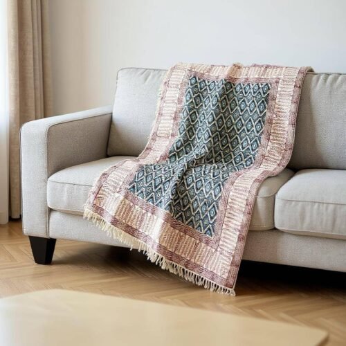 Tribal Block Print Cotton Throw