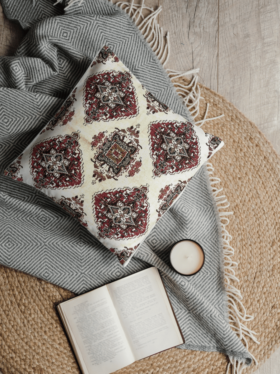 Beige Print Pillow Cover