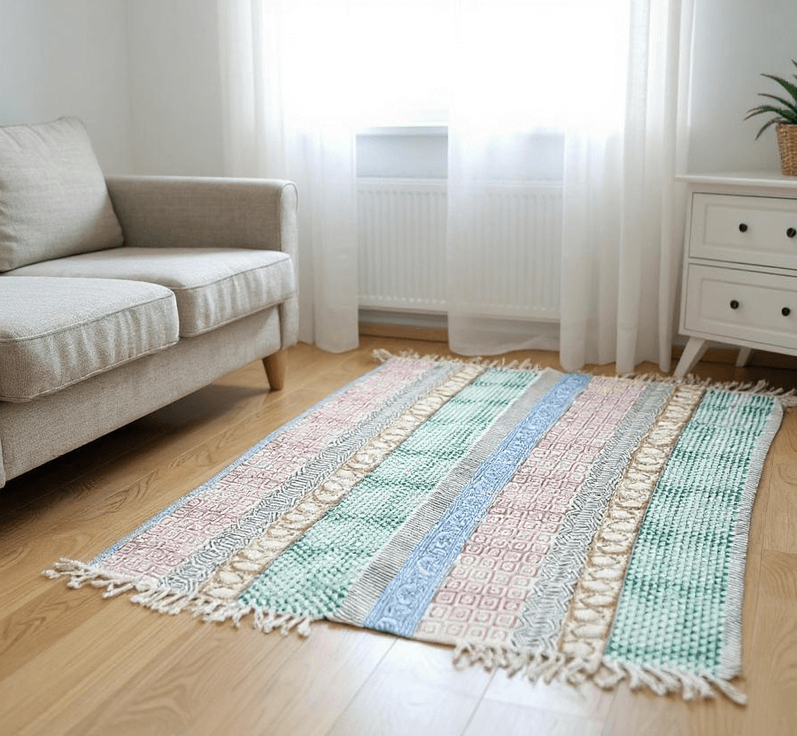 Cotton Blend Handblock Printed Kaleen