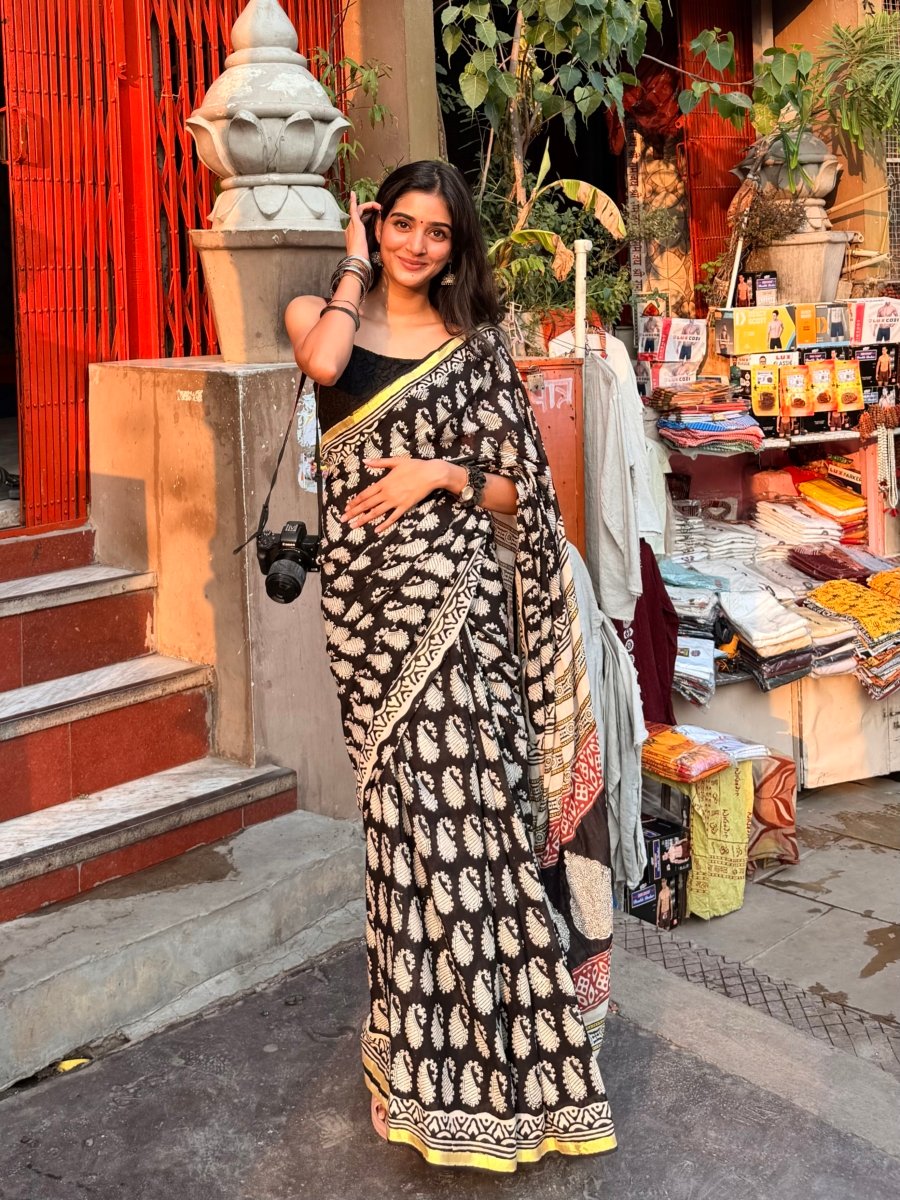 Raatrang Bagru Print Saree